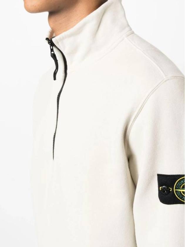 Brushed Cotton Half Zip-Up Sweatshirt Plaster - STONE ISLAND - BALAAN 6