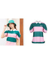 Golf Tennis Puff Collar T-Shirt Pink Green - AVAVE - BALAAN 3