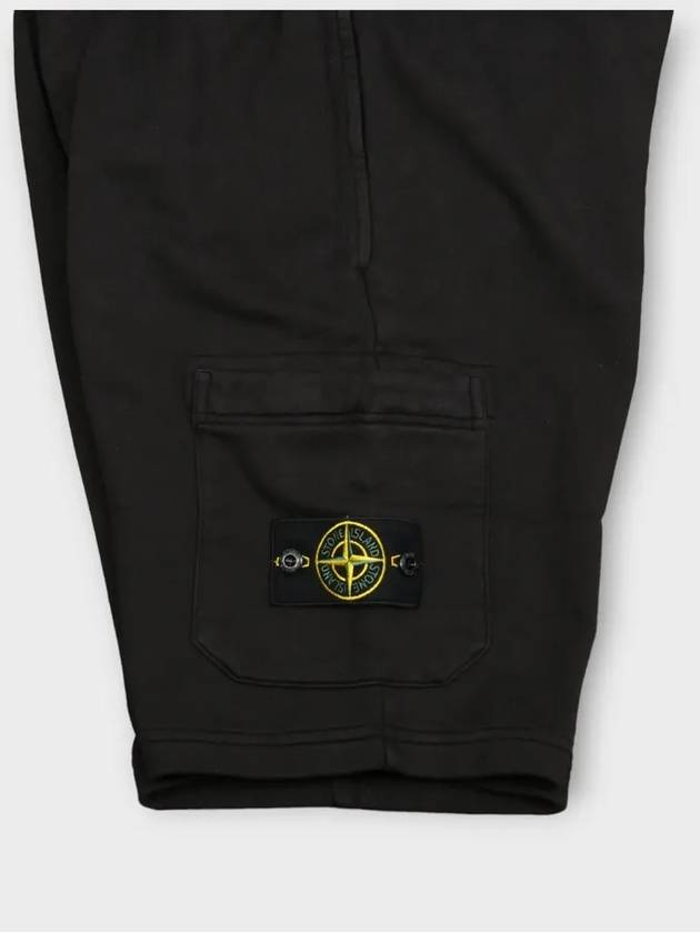 Fleece Bermuda Shorts Black - STONE ISLAND - BALAAN 5