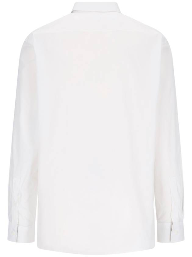 Plain Cotton Long Sleeve Shirt White - BURBERRY - BALAAN 3