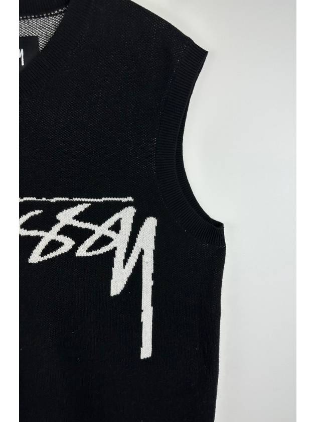 AU Australia SMOOTH STOCK Knit Vest ST037300 Black MENS - STUSSY - BALAAN 5