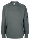 Men's Diagonal Lens Wappen Crew Neck Sweatshirt Gray - CP COMPANY - BALAAN.