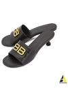 BB Leather Slipper Heels Black - BALENCIAGA - BALAAN 2