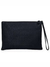 Intrecciato Strap Clutch Bag Navy - BOTTEGA VENETA - BALAAN 3