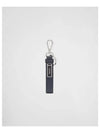 Logo Saffiano Leather Key Holder Baltic Blue - PRADA - BALAAN 1