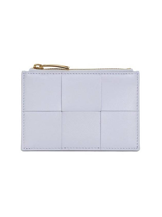 Intrecciato Cassette Zipper Card Wallet Oyster - BOTTEGA VENETA - BALAAN 1