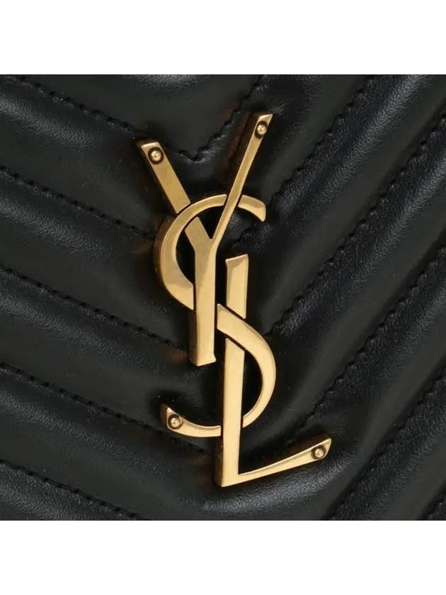 Lou Logo Quilting Cross Bag Black - SAINT LAURENT - BALAAN 6