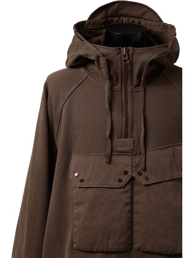 Felpa Chiusa Cappuccio Garment-Dye Hooded Anorak Brown - TEN C - BALAAN 5