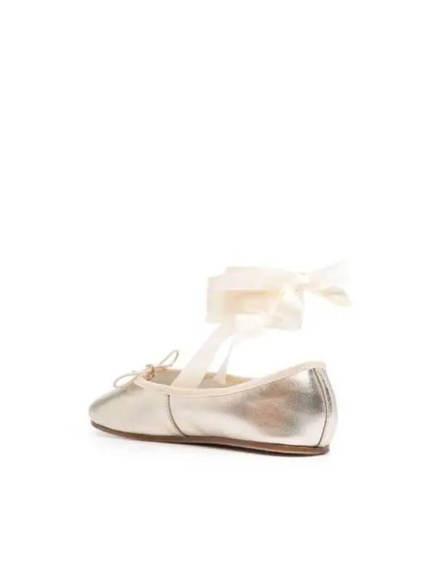 Bow Detail Leather Flat Shoes Metallic - REPETTO - BALAAN 3