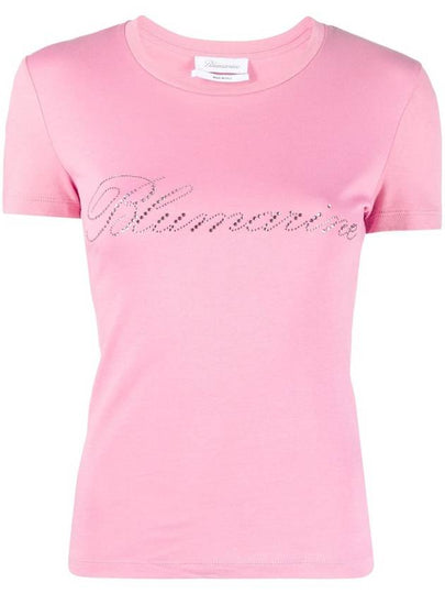 T shirt With Studs And Rhinestone Embroidery - BLUMARINE - BALAAN 2