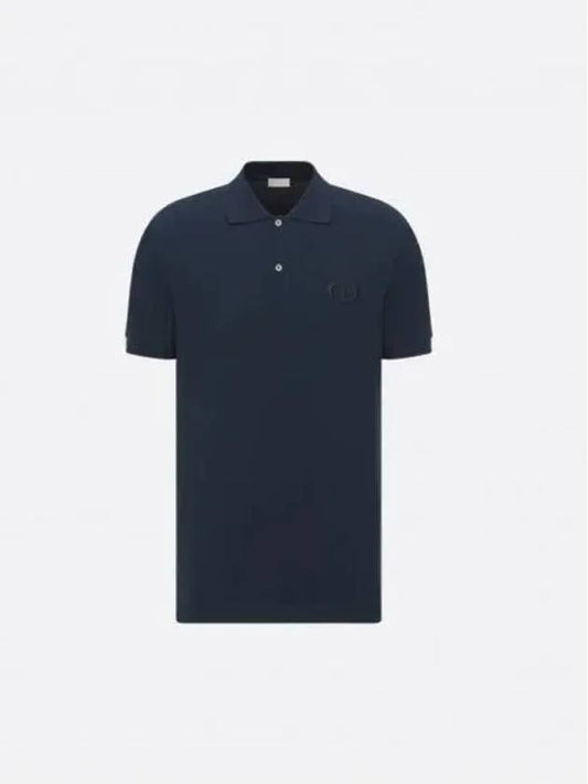 CD Icon Cotton Polo Shirt Navy - DIOR - BALAAN 2