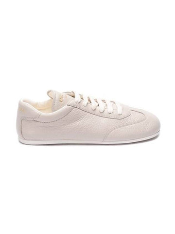 Leather Low Top Sneakers Pumice Stone - PRADA - BALAAN 1