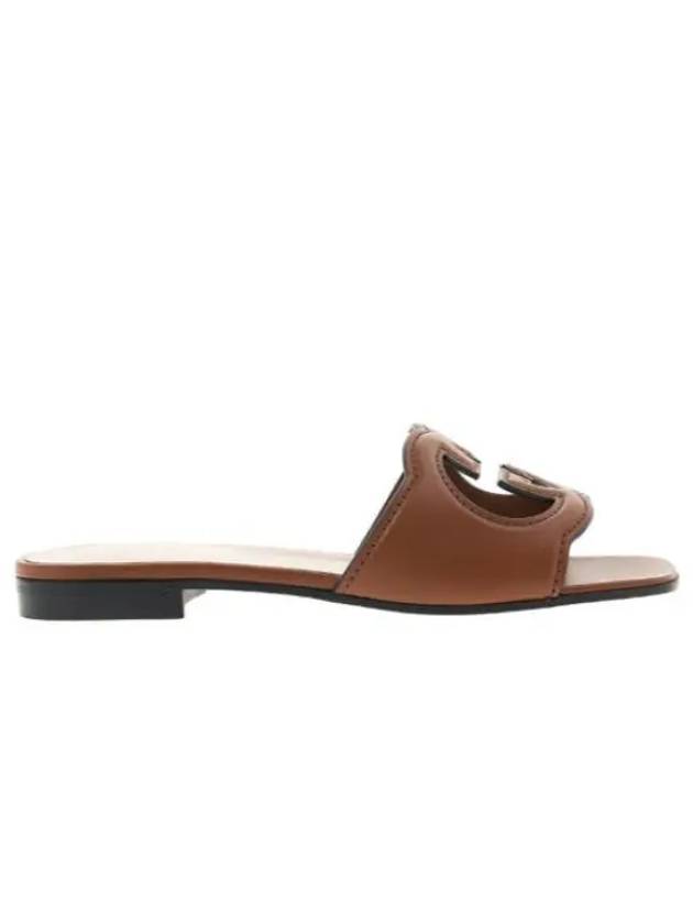 Women's Interlocking G Cut Out Slide Sandals Brown - GUCCI - BALAAN 2