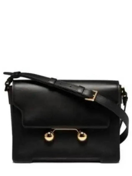 Trunkaroo Medium Leather Shoulder Bag Black - MARNI - BALAAN 2