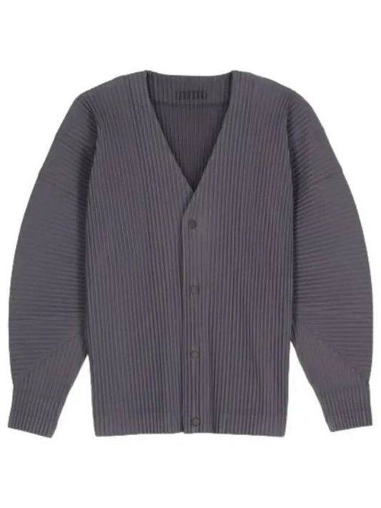 Pleated V neck cardigan purple - ISSEY MIYAKE - BALAAN 1