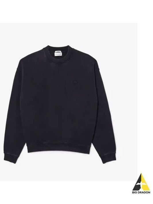 Men s Garment Dying Crew Neck Pullover Black - LACOSTE - BALAAN 1