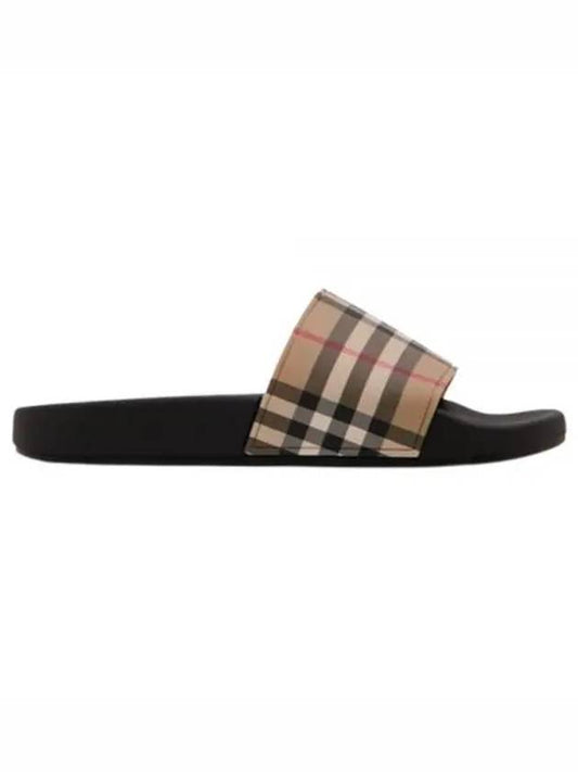 Check Furley Slippers Beige - BURBERRY - BALAAN 2