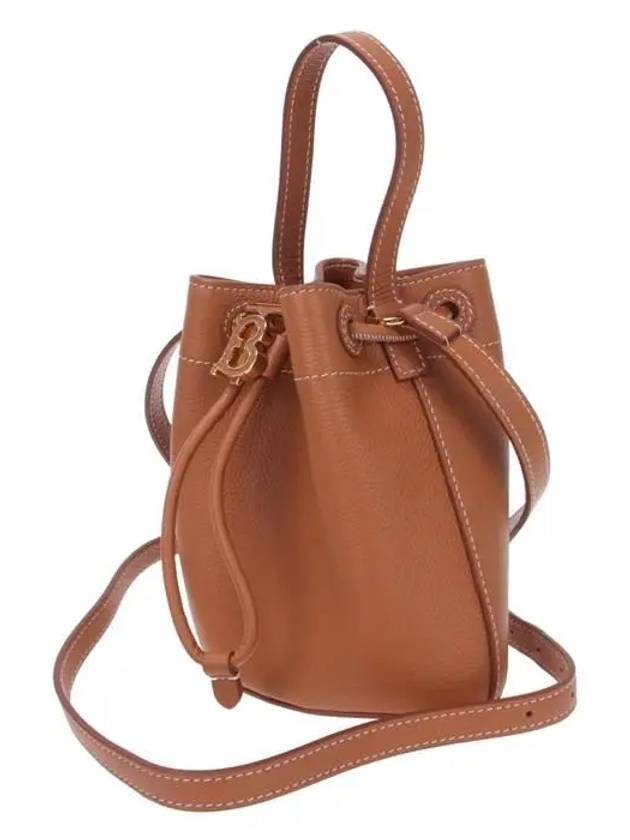 TB Mini Leather Bucket Bag Warm Russet Brown - BURBERRY - BALAAN 3