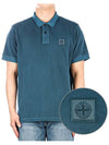 Men's Logo Patch Short Sleeve Polo Shirt Dark Blue - STONE ISLAND - BALAAN 2