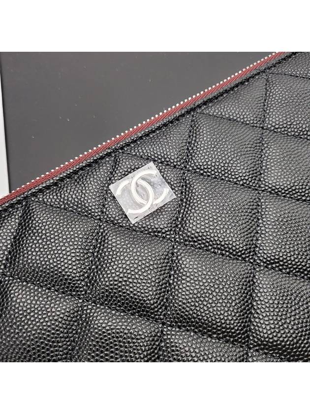 Classic Clutch Pouch Caviar Black Large Silver A82552 - CHANEL - BALAAN 2