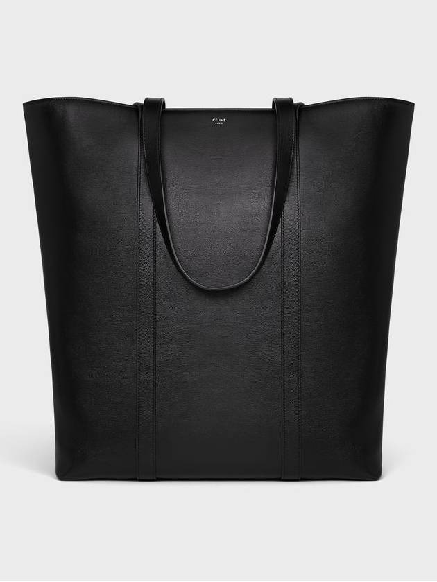 Museum Smooth Calfskin Tote Bag Black - CELINE - BALAAN 3