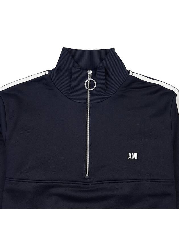 Track Quarter Zipper Sweatshirt Nautic Blue - AMI - BALAAN 4