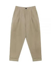 Carrot Fit Cotton Crop BaGGy Pants Beige - AMI - BALAAN 2