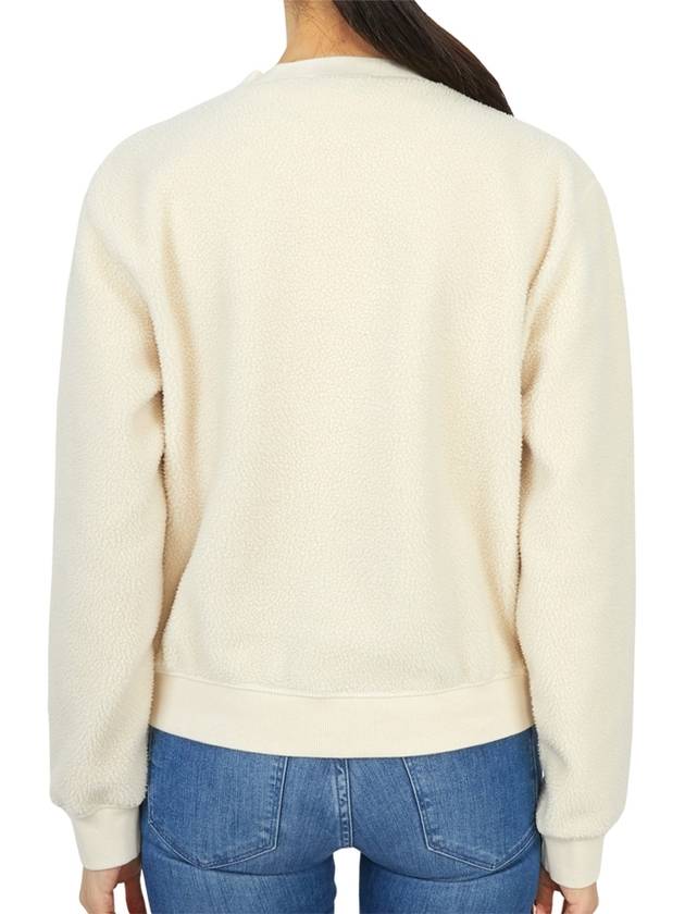 Sherpa Fleece Crew Neck Sweatshirt Cream - SPORTY & RICH - BALAAN 5