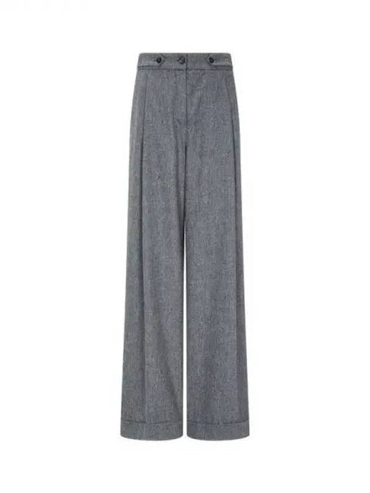 Women s Wool Cashmere Wide Pants Dark Gray 270402 - EMPORIO ARMANI - BALAAN 1