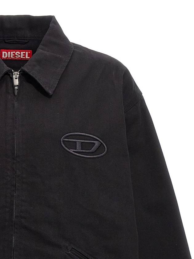 J Taylor Bleach Logo Denim Jacket Black - DIESEL - BALAAN 4