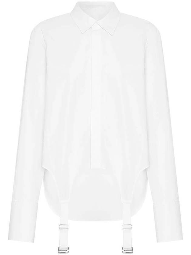 Women's Garter Buckle Strap Shirt White - DION LEE - BALAAN 1