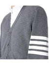 Milano Stitch 4-Bar Cardigan Medium Grey - THOM BROWNE - BALAAN 6