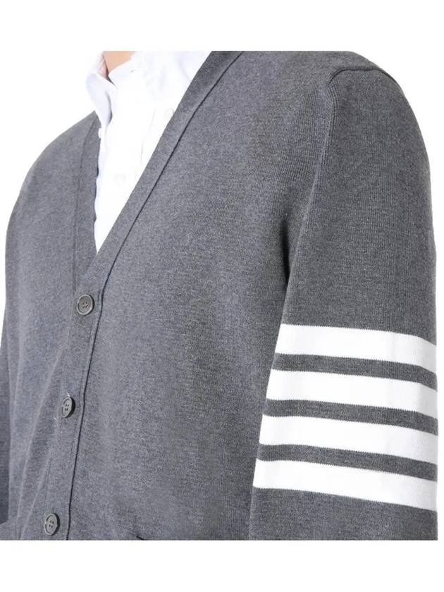 Milano Stitch 4-Bar Cardigan Medium Grey - THOM BROWNE - BALAAN 6