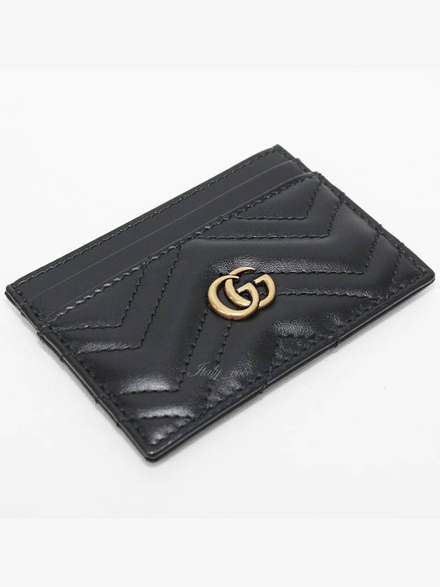 GG Marmont Matelasse 2 Tier Card Wallet Black - GUCCI - BALAAN 6