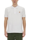 Fox Head Patch Cotton Polo Shirt White - MAISON KITSUNE - BALAAN 4