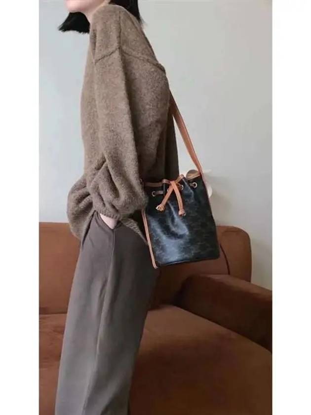 Triomphe Drawstring Small Bucket Bag Tan - CELINE - BALAAN 8