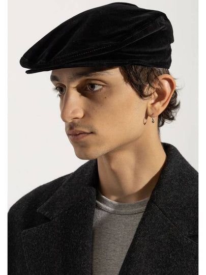 Dolce & Gabbana Velvet Flat Cap, Men's, Black - DOLCE&GABBANA - BALAAN 2