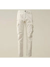 Stretch Sateen Ergonomic Lens Utility Straight Pants White - CP COMPANY - BALAAN 3