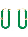 Enamel Hoop Earrings Green - BOTTEGA VENETA - BALAAN 1