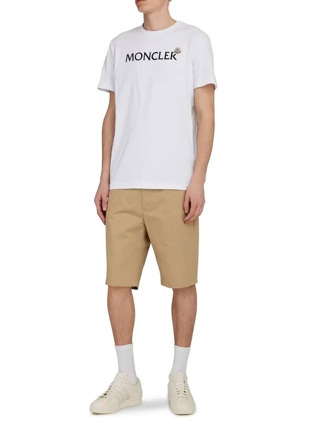 Flocked Logo Short Sleeve T-Shirt White - MONCLER - BALAAN 4