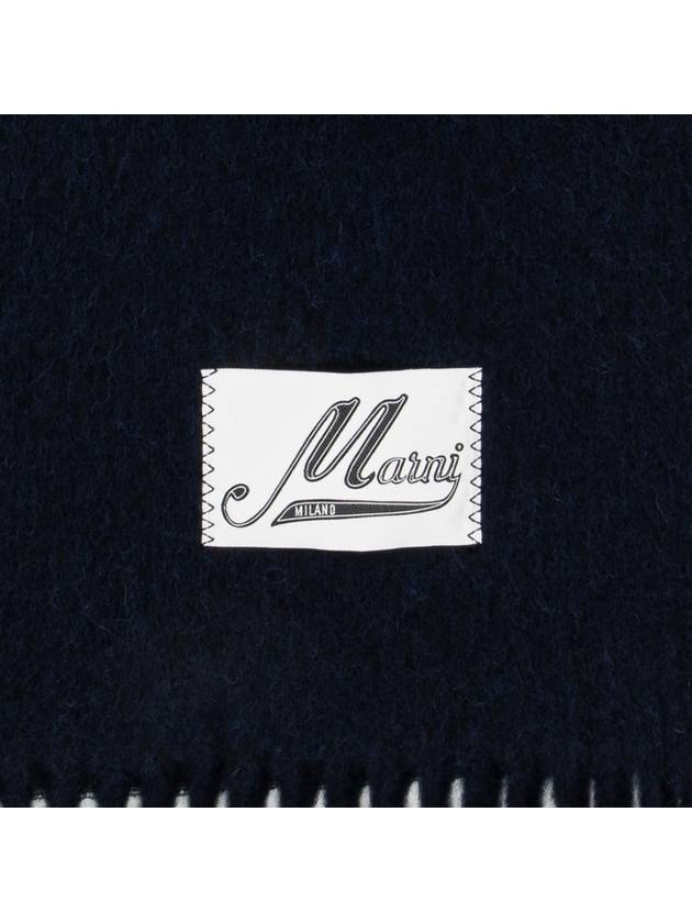 Logo Patch Knit Alpaca Muffler Black - MARNI - BALAAN 3