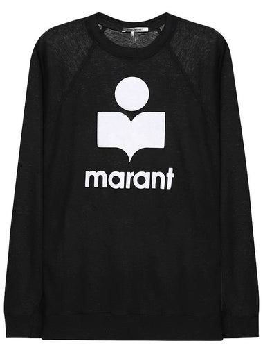 Kiefferf Logo Linen Long Sleeve T-Shirt Black - ISABEL MARANT - BALAAN 1