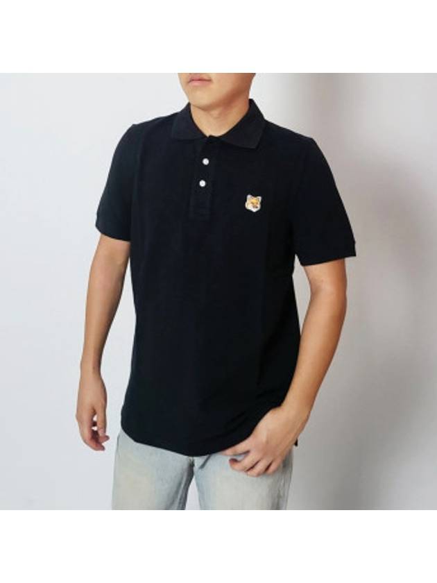 Men s Foxhead Patch Regular Polo LM00208KJ7002 Black - MAISON KITSUNE - BALAAN 1