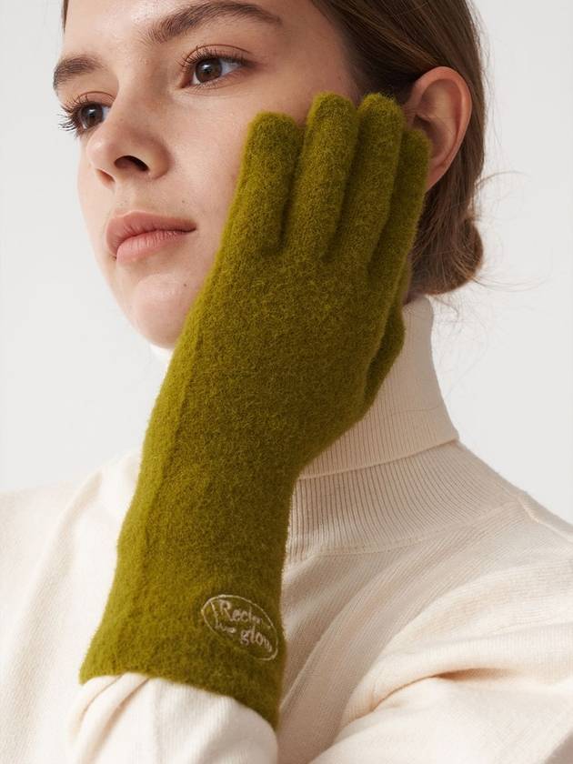 FLUFFY LOGO GLOVE OLIVE - RECLOW - BALAAN 5