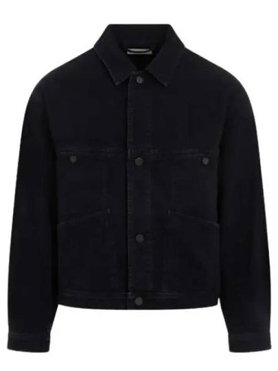 pocket button cotton denim jacket navy - LEMAIRE - BALAAN 2