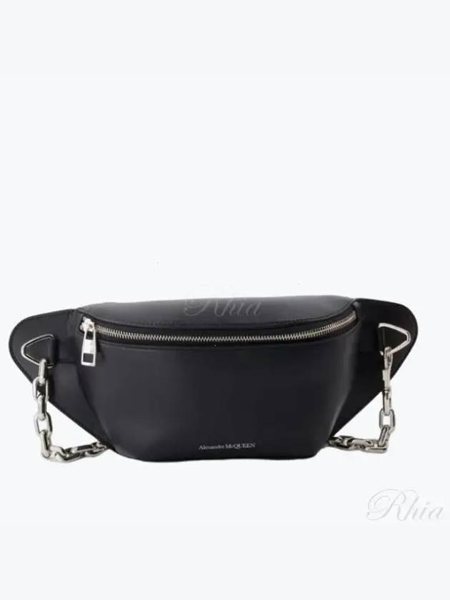 Logo Detail Chain Belt Bag Black - ALEXANDER MCQUEEN - BALAAN 2