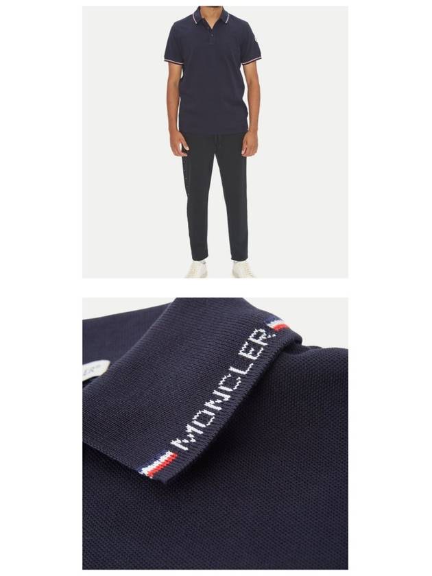 Logo Patch Short Sleeve Polo Shirt Navy - MONCLER - BALAAN 6