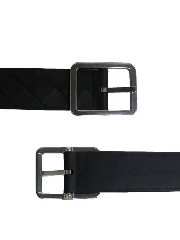 Men's Intrecciato Leather Belt Black - BOTTEGA VENETA - BALAAN 5