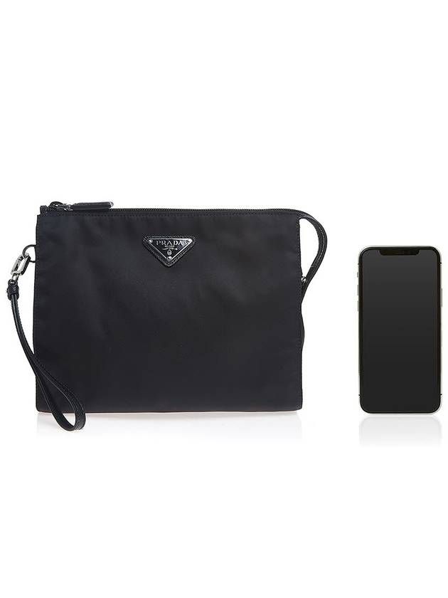 Re-Nylon Zipper Clutch Bag Black - PRADA - BALAAN 7