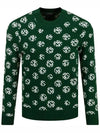 Men's Golf Gus Jacquard Crew Neck Sweater Green - J.LINDEBERG - BALAAN 3